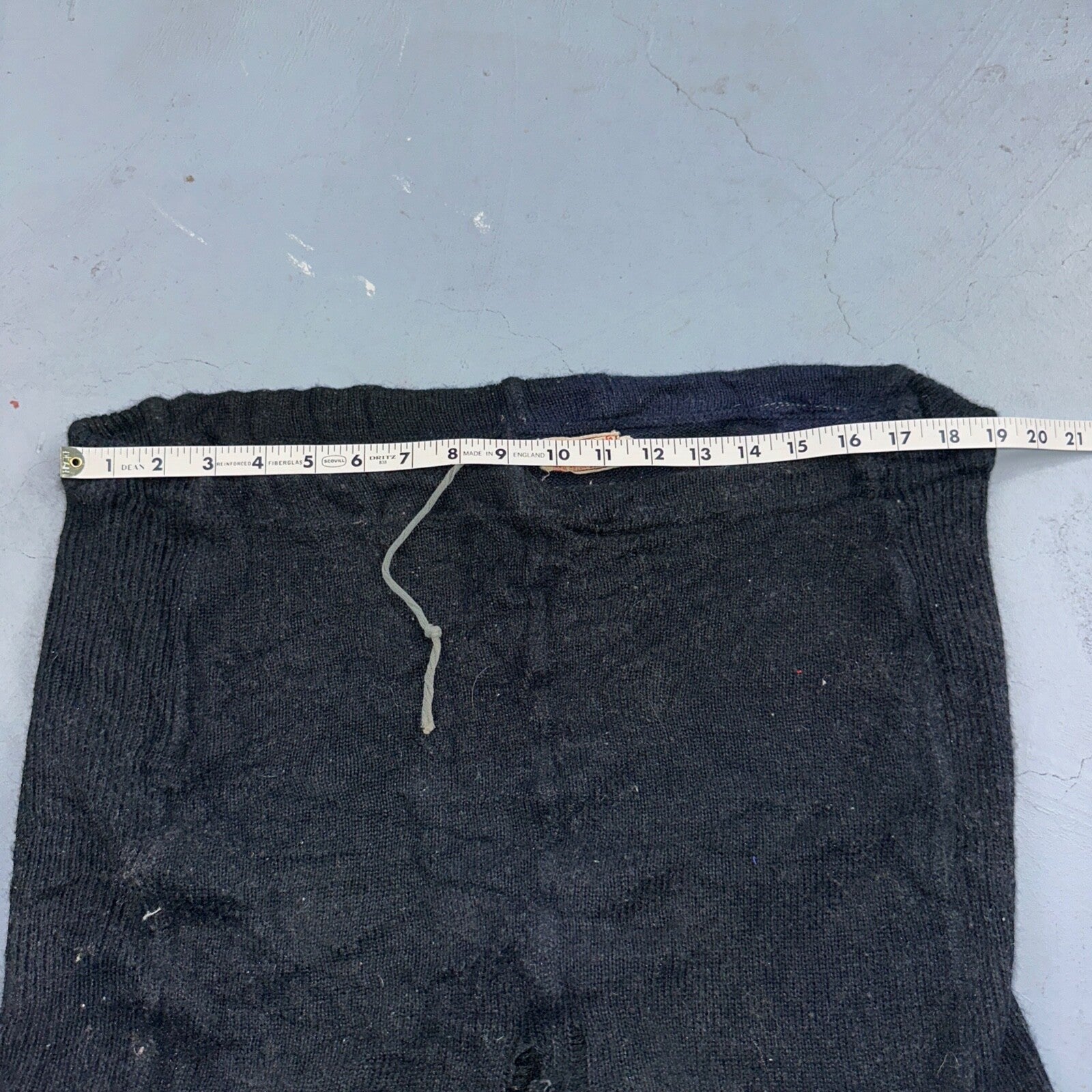 VTG 50s 60s Lasley Knitting Co Wool Letterman Navy Black Shorts Rare Swim Trunks