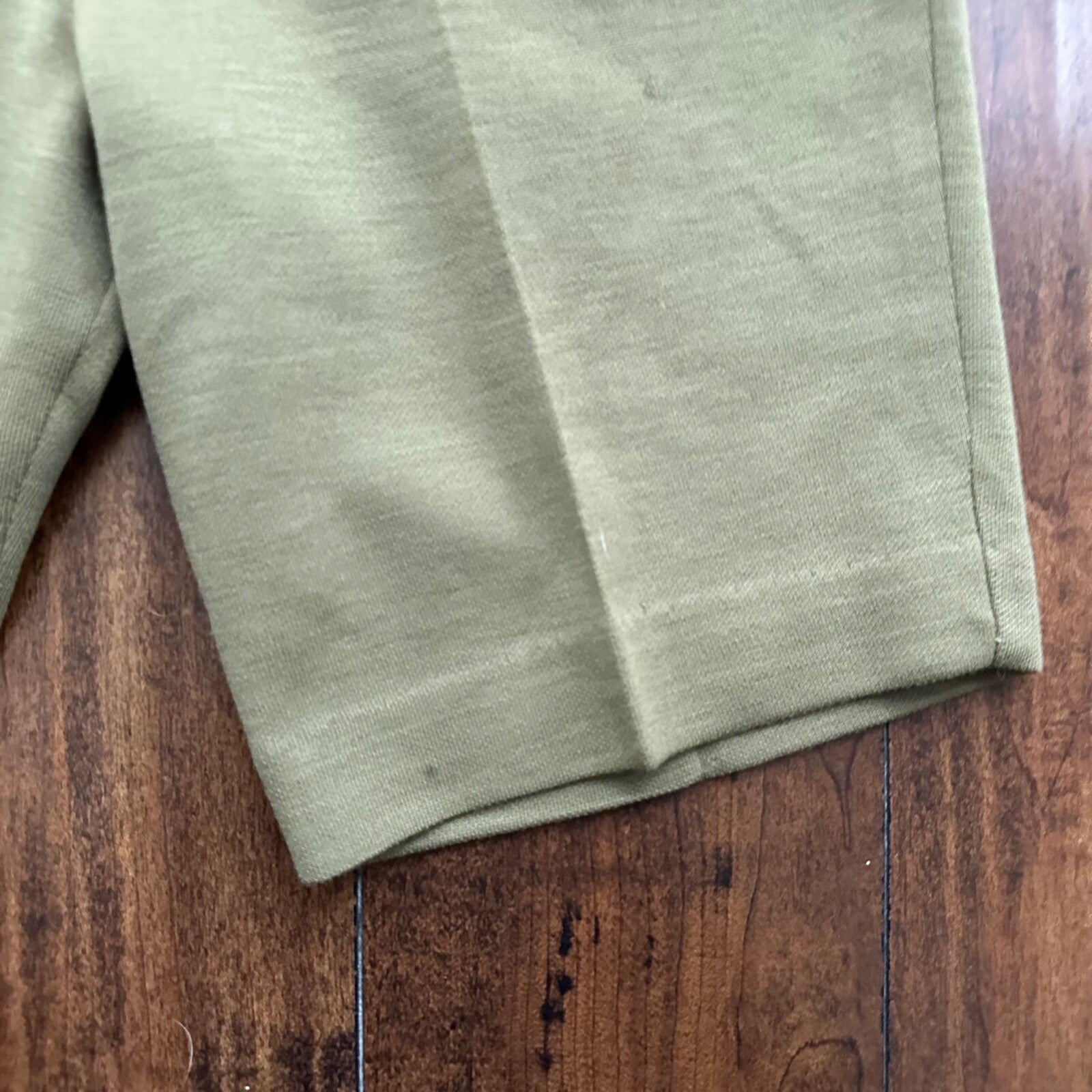 Vintage USA Rockabilly Womens Shorts Disco Wool? 70s 80s Church Funky Green Army