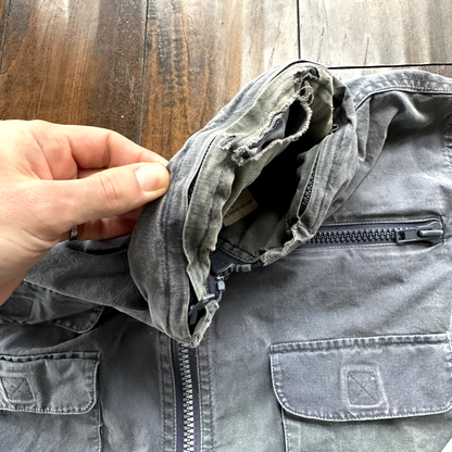 Banana Republic VINTAGE Safari Vest Mens Large Blue Pockets Cargo 90s Zipper