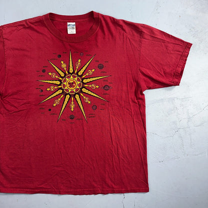 Planets Sun Solar System Y2K VTG T Shirt Hippie Science Tune World Nature Love