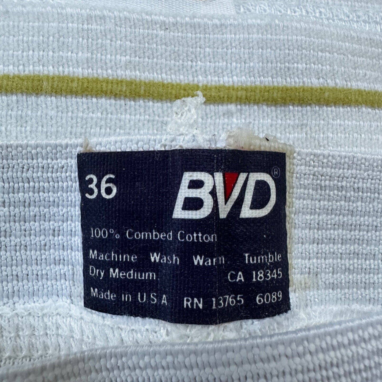 BVD Briefs Men Size 36 White Cotton Stripes 3 Pair VTG USA Lot 1970s 70s M