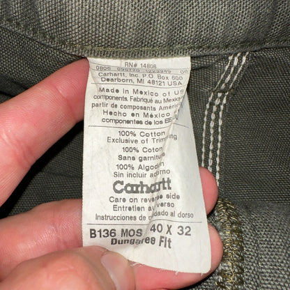 Carhartt NWT VTG Double Knee Carpenter Pants Y2K B01 B136 MOS Green 40x32 DS