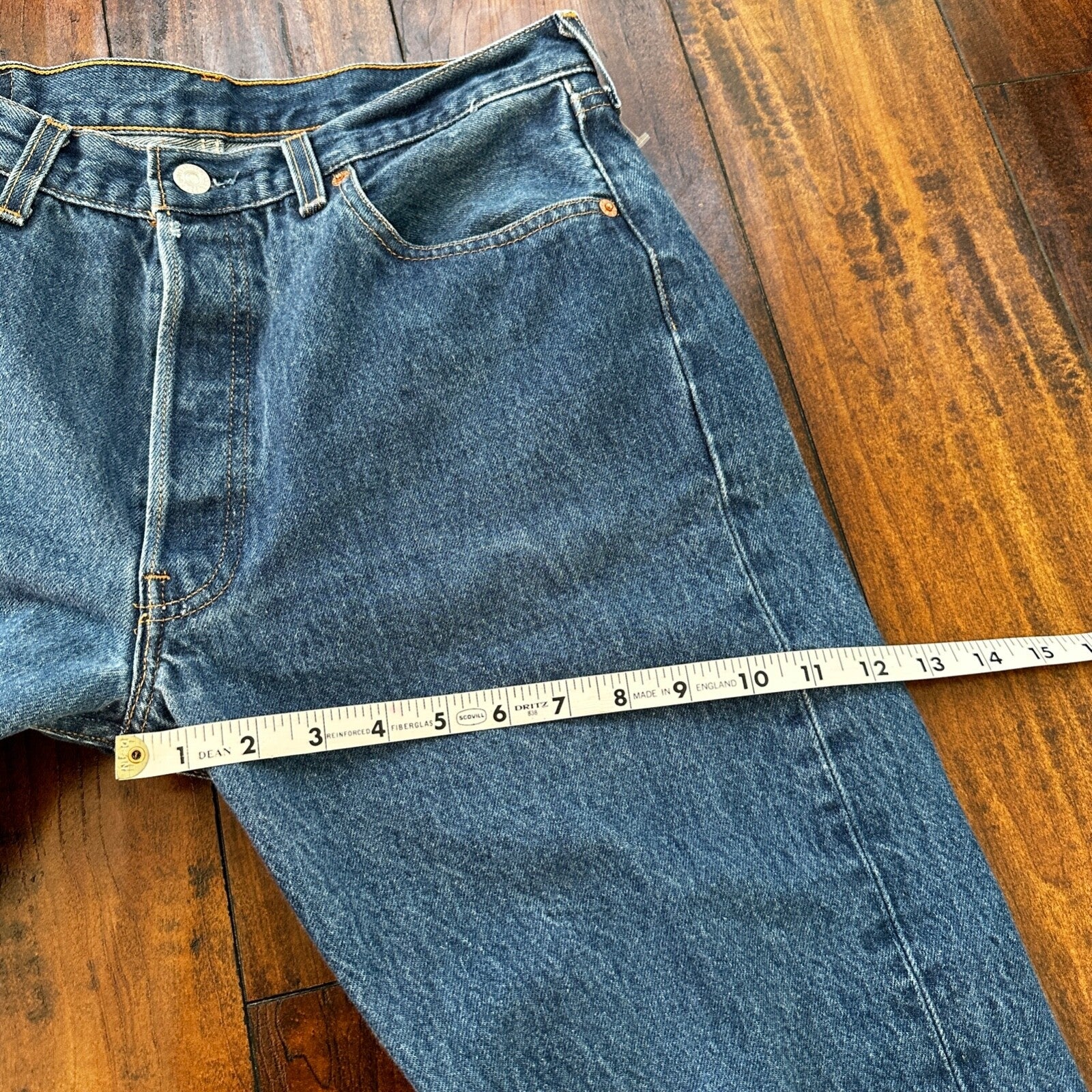 VTG Levis 501 XX Button Fly 90s USA Jeans Denim Straight Capri 34x30 Act 31x25