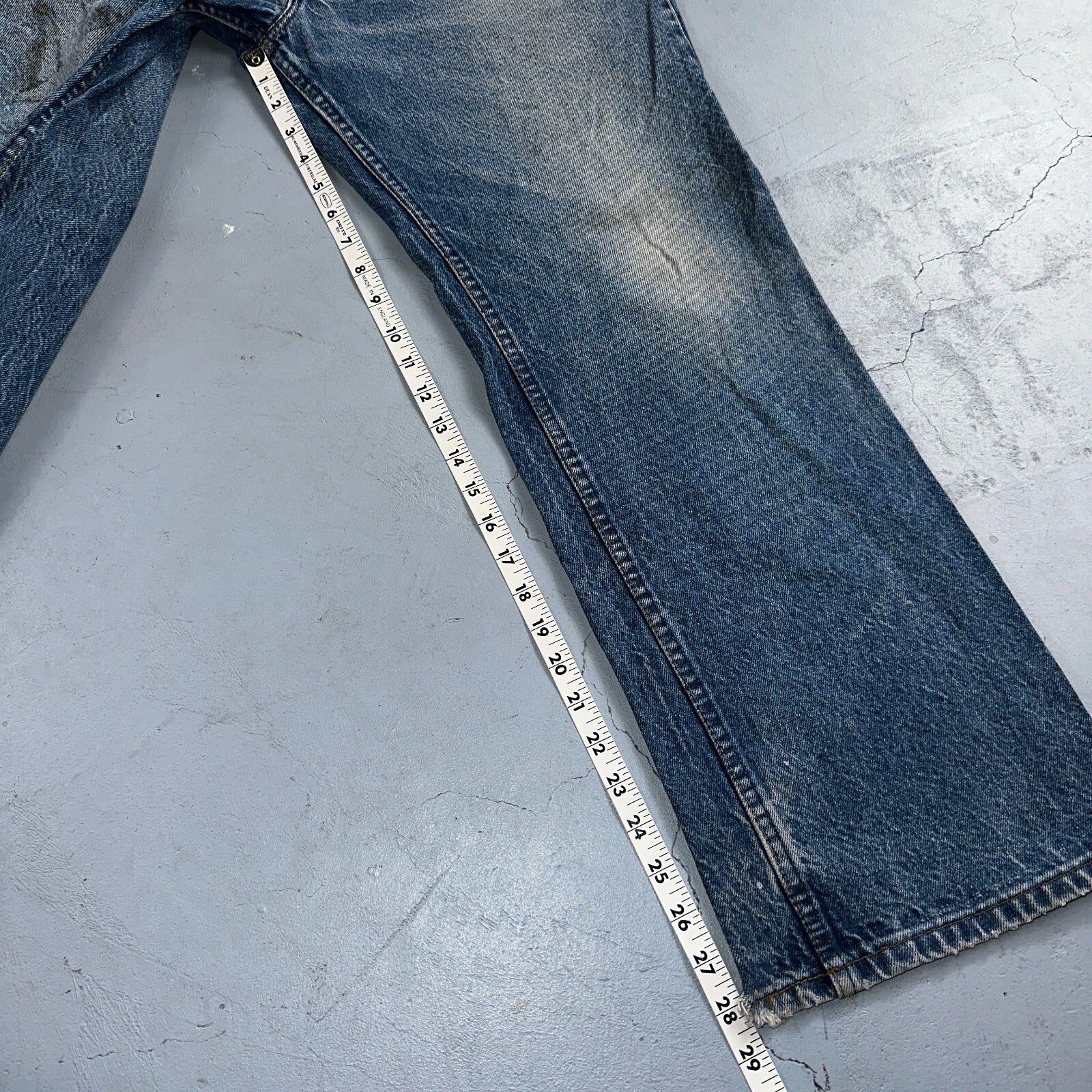 Levis 517 Vintage 80s USA Orange Tab Bootcut Flare Blue Jeans Talon Act 34x28