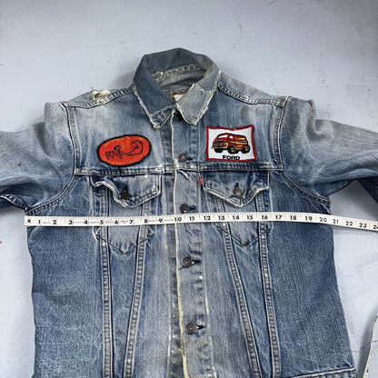 Levis VTG Denim Size 42 Type 3 III Trucker Jean Jacket Thrashed 1970s 70s Patch