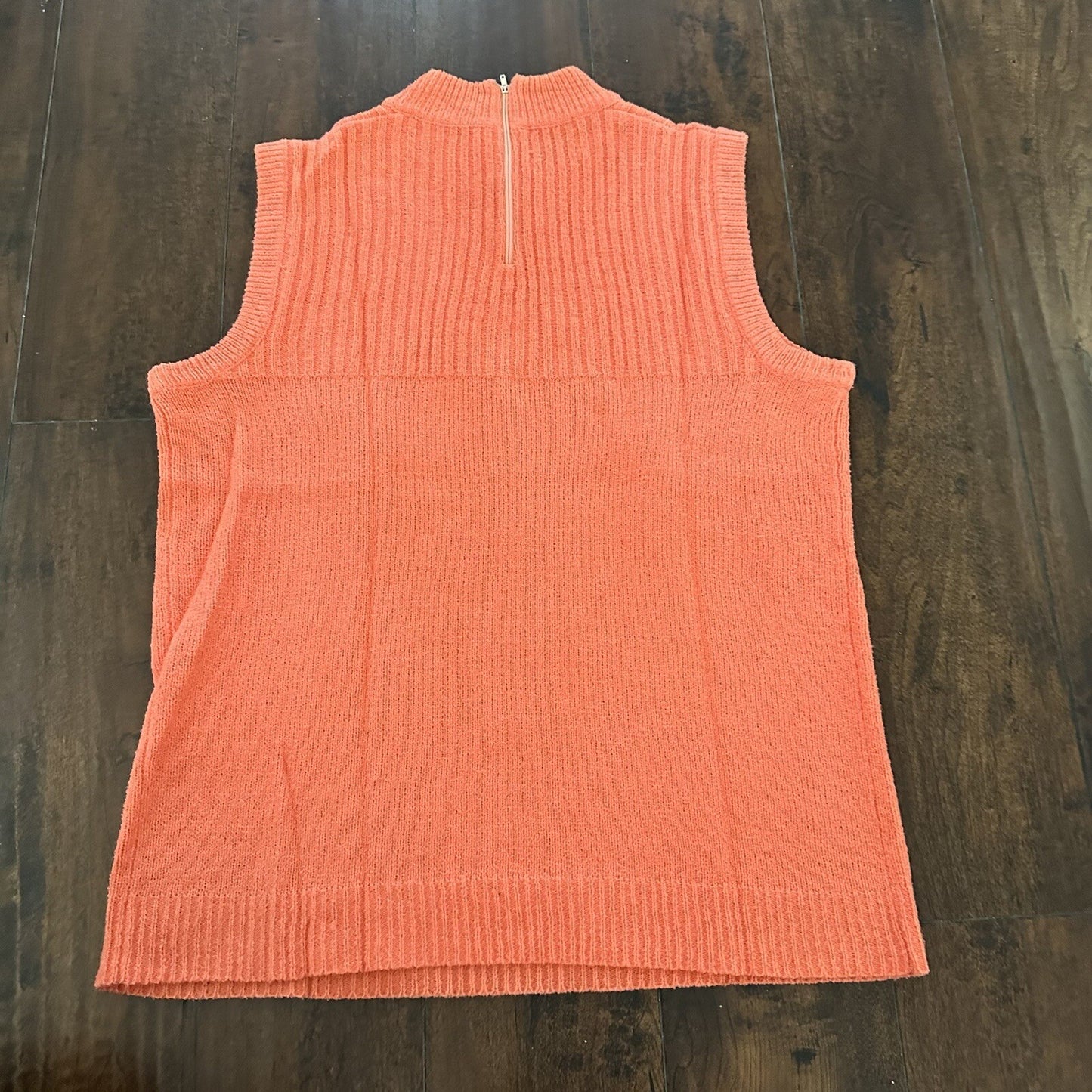 Vintage USA Rockabilly Womens Shirt Terry Cloth Orange Tank Shirt 70s 80s Cut