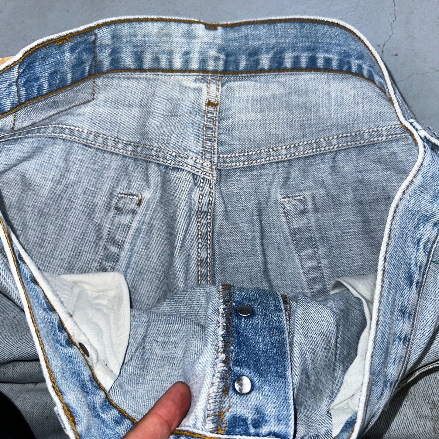 Levis 501 Vintage 90s Poland Straight Leg Jeans Blue Light Wash 36x32 Act 34x31