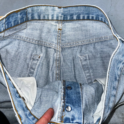 Levis 501 Vintage 90s Poland Straight Leg Jeans Blue Light Wash 36x32 Act 34x31