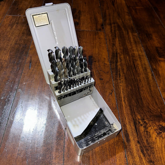 Triumph Drill 60 Piece Bit Set USA Industrial Grade Vintage Tools 1970s With Cas