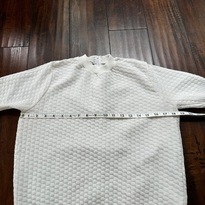 VTG 80s Cuddle Knit USA Women Sweater 100% Cotton Short Sleeve M