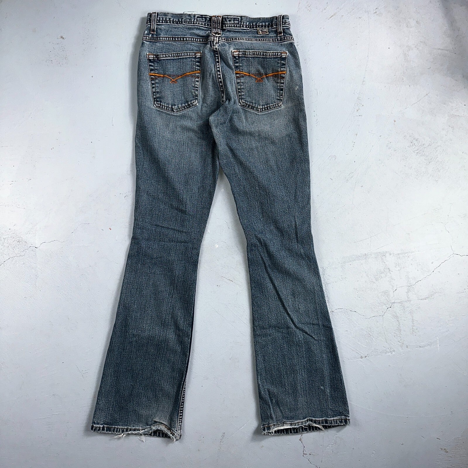 VINTAGE Cruel Girl Jeans Womens 9 Long Regular Low Rise Wide Leg Med Wash Denim