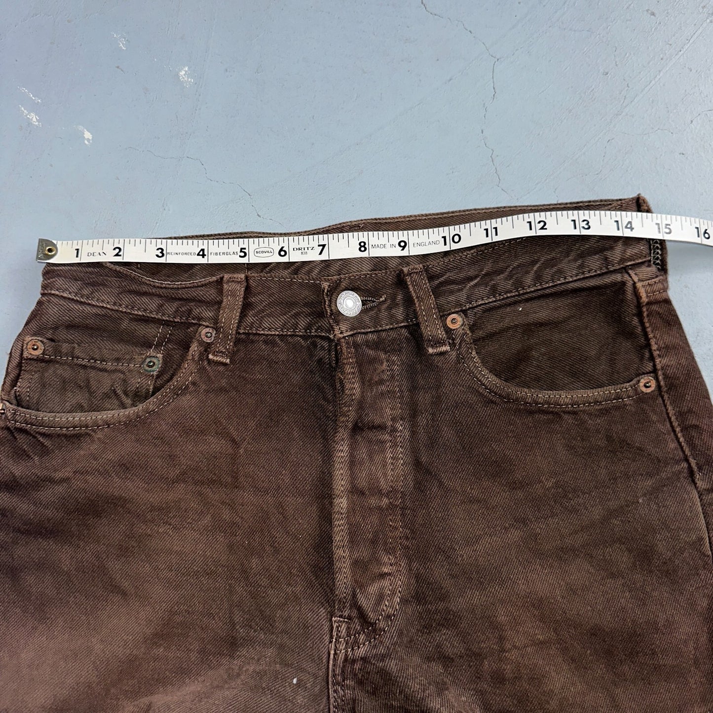 Levis 501 Vintage 90s USA XX Straight Leg Jeans Brown Dark Wash 29x32 Act 29x31