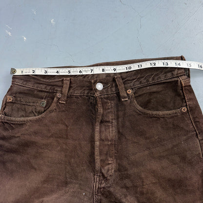 Levis 501 Vintage 90s USA XX Straight Leg Jeans Brown Dark Wash 29x32 Act 29x31