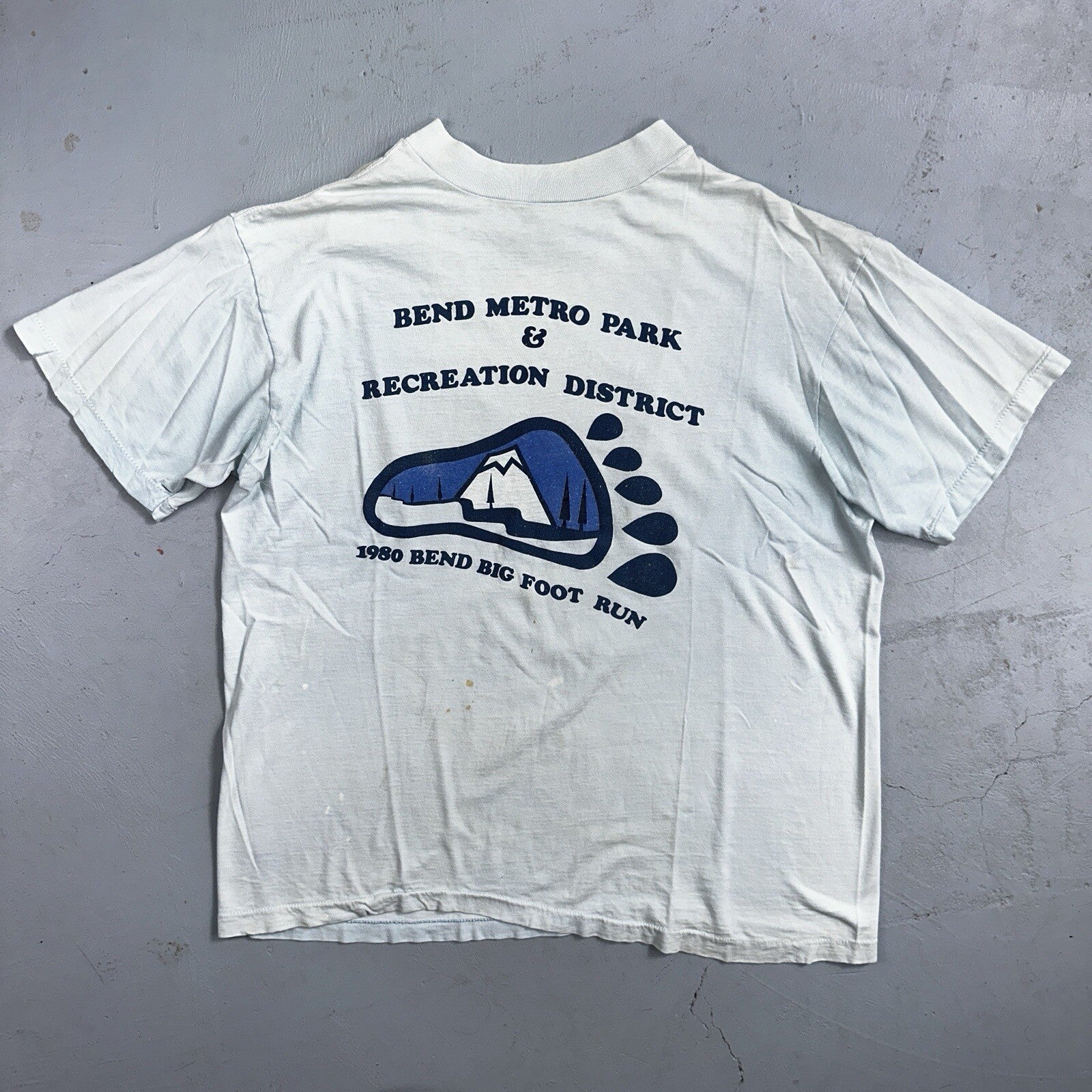 Adidas VTG 1980s Oregon Bend Trefoil T Shirt Blue Size XL 80s Marathon RARE PDX