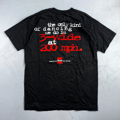 Nascar Racing FOTL 90s VTG T Shirt Winston Cup Fast Cars MPH Text XL Quote Black