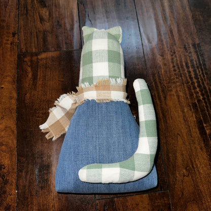 VTG Levis Plush Stuffed Animal Handmade USA Orange Tab Halloween Cat Decor