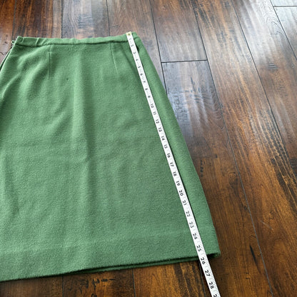 Vintage Lipman Wolfe & Co Green Wool Skirt Suit Womens Italy 100% 1960s 60s