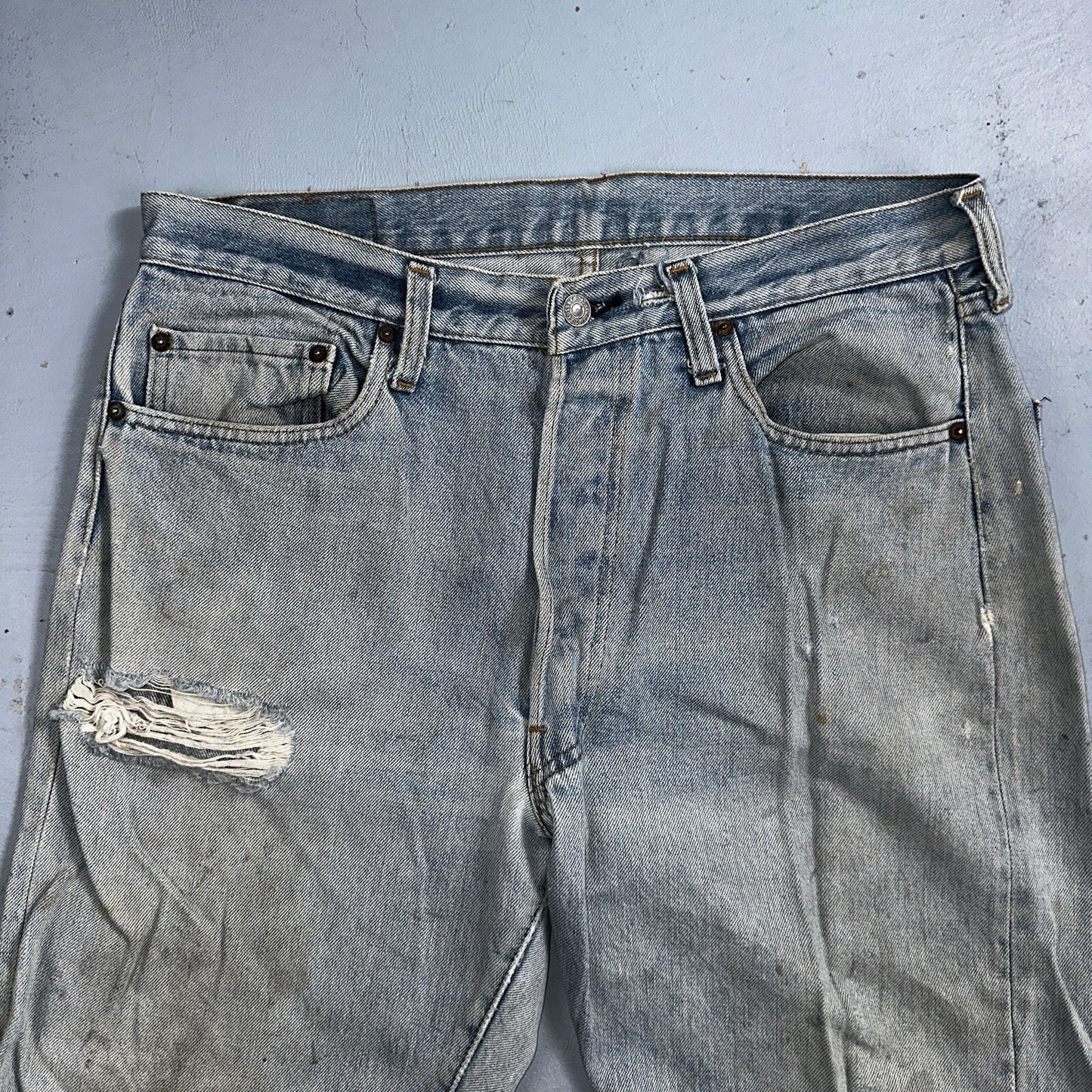 Levis 501 Vintage 80s Redline Selvedge USA XX Jeans Light Wash 36x31 Act 33x28