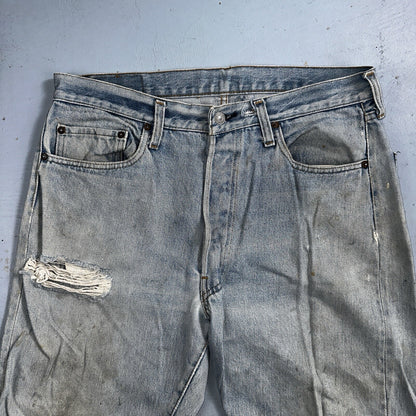 Levis 501 Vintage 80s Redline Selvedge USA XX Jeans Light Wash 36x31 Act 33x28
