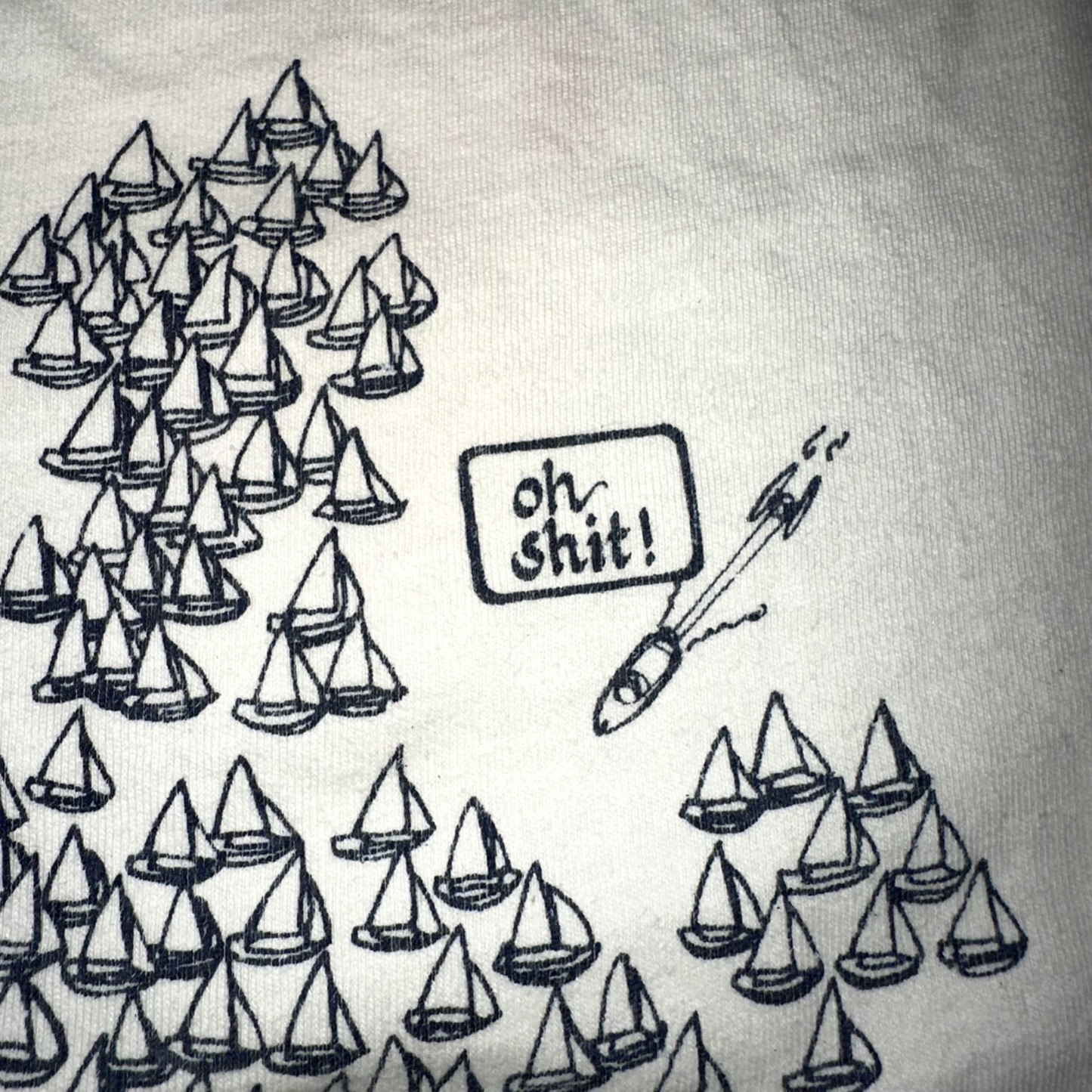 Hanes Sailing Boats Vintage T Shirt Beefy Blank Funny Humor Fisherman Sail Ship