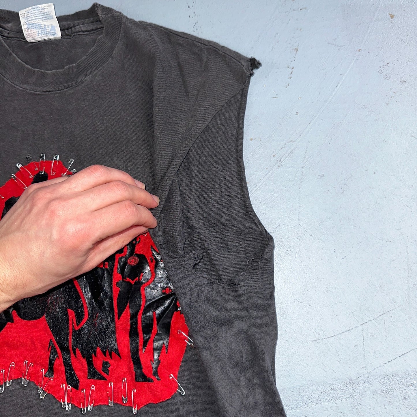 Super Hero Chopped Cut Sewn Custom VTG T Shirt Hanes 80s Beefy Rare Fun Batman