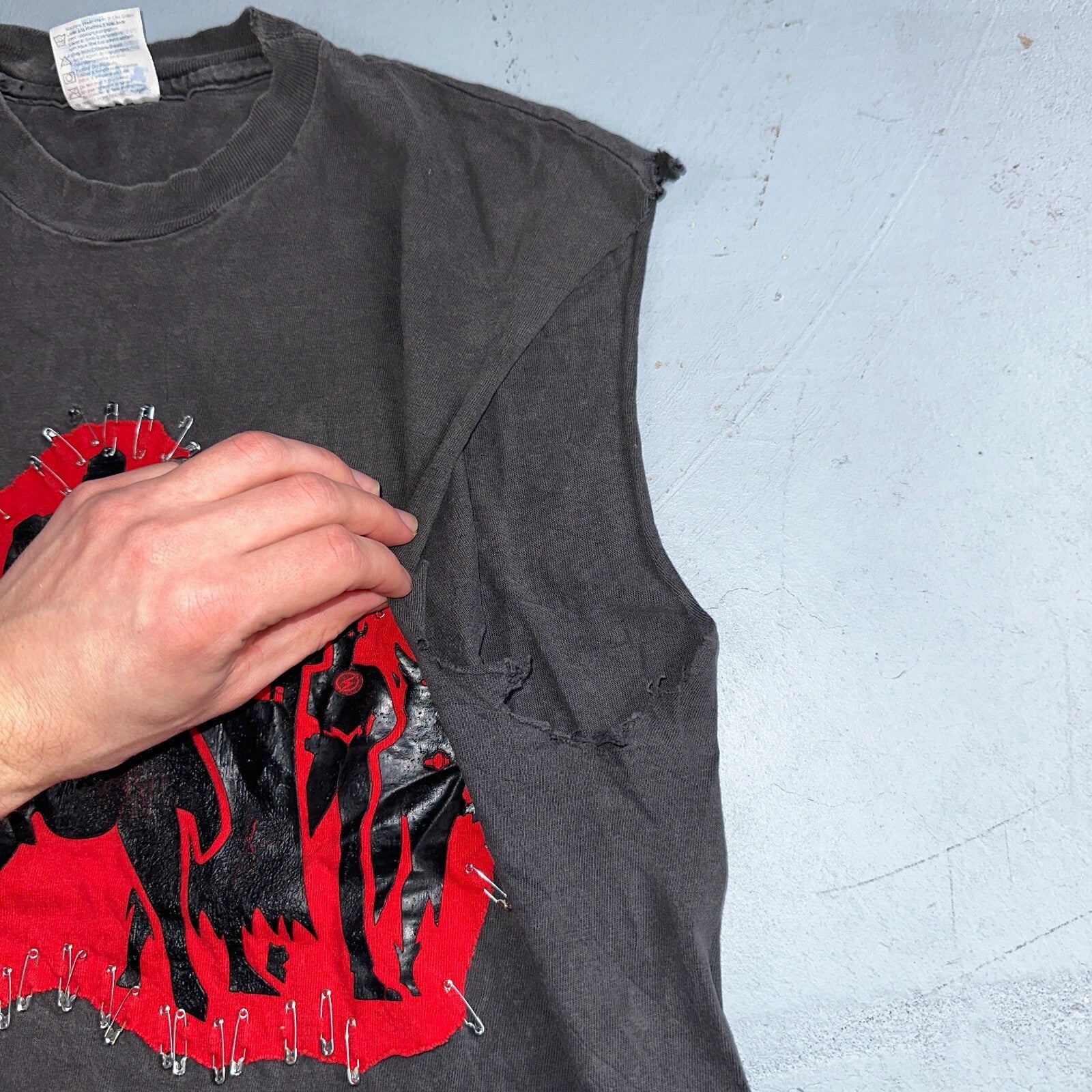 Super Hero Chopped Cut Sewn Custom VTG T Shirt Hanes 80s Beefy Rare Fun Batman