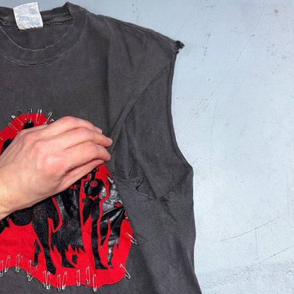 Super Hero Chopped Cut Sewn Custom VTG T Shirt Hanes 80s Beefy Rare Fun Batman