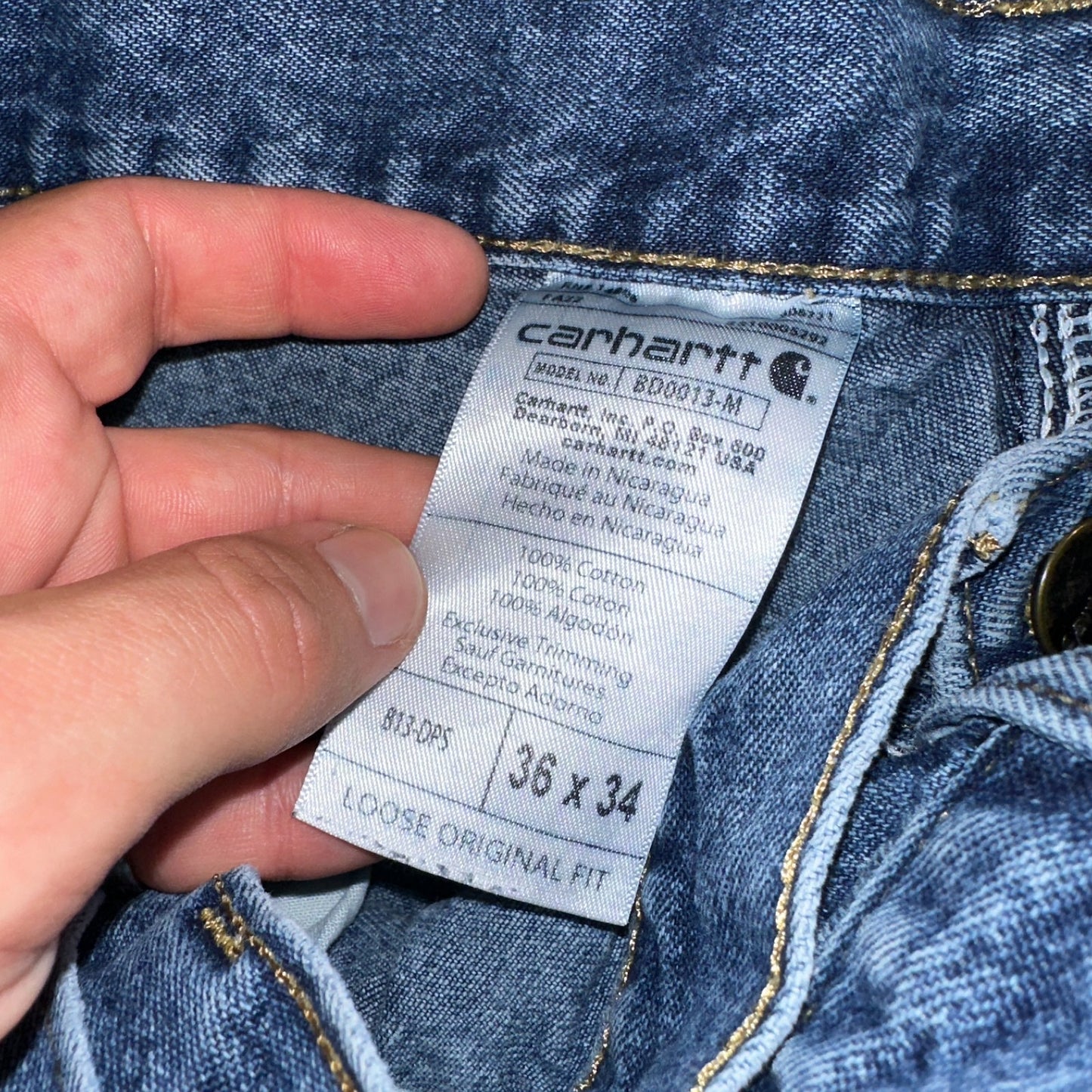 Carhartt B171 B13 DST Carpenter Jeans Relaxed Faded Pants 36x34 Lot of 3