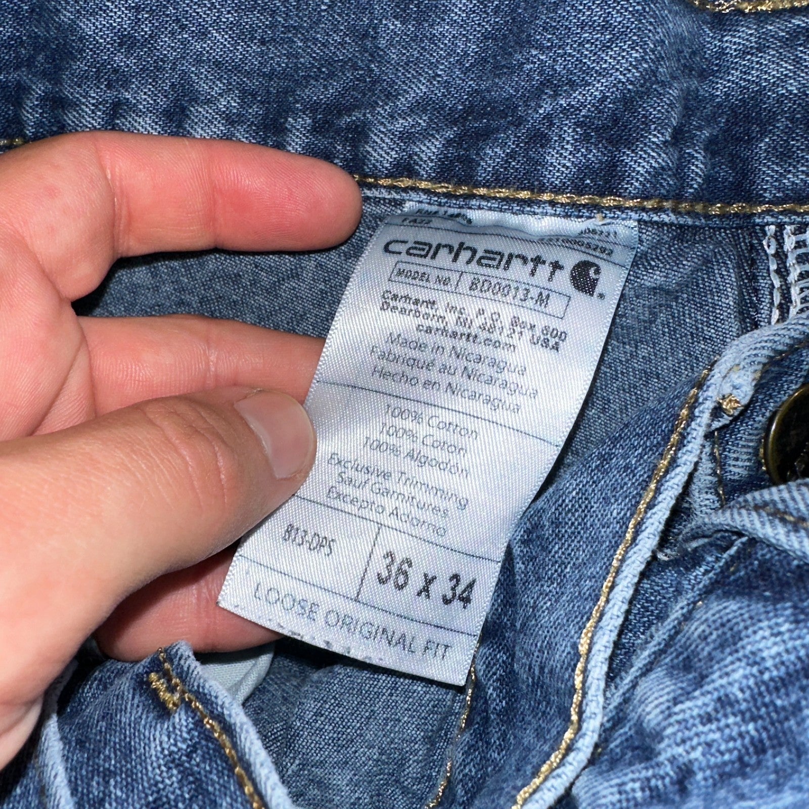 Carhartt B171 B13 DST Carpenter Jeans Relaxed Faded Pants 36x34 Lot of 3