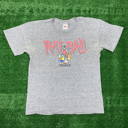 Nike Vintage T Shirt Mens Ratball 80s Promo Basketball Rap Cartoon Cute Jordan