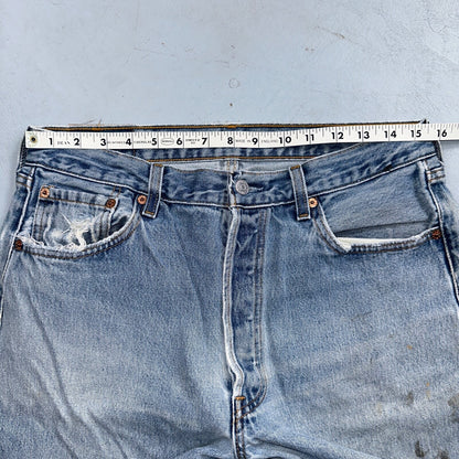 Levis 501 Vintage 90s USA XX Straight Leg Jeans 34x34 Blue Light Wash Act 31x32