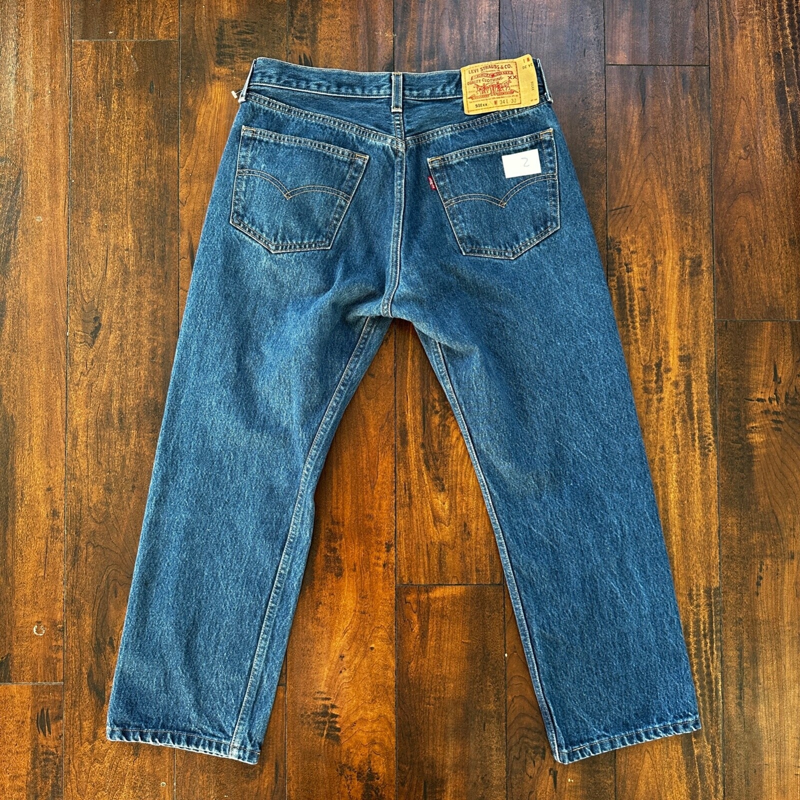 VTG Levis 501 XX Button Fly 90s USA Jeans Denim Straight Capri 34x30 Act 30x26