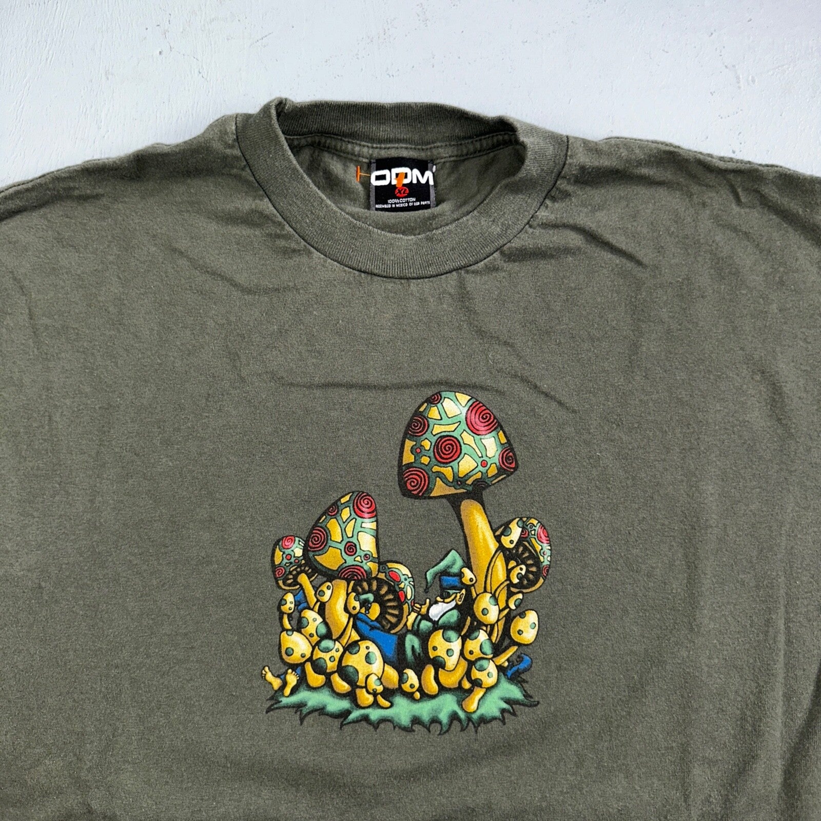 ODM Mushroom Trip VTG T Shirt Y2K Grunge Punk Rock Graphic Art Promo Shrooms