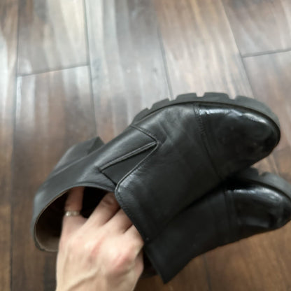 Zenden Genuine Leather Black Up Shoes 40 Euro Vtg Y2K Heels Mules Summer Dress