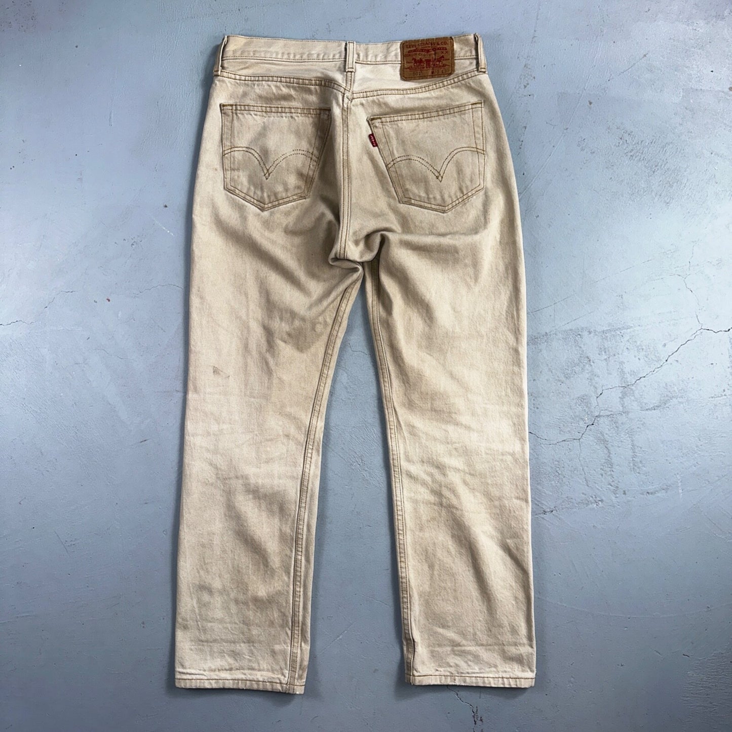 Levis 501 Vintage Y2K Mexico XX Straight Leg Jeans Beige Wash 32x32 Ac 31x28