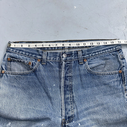 Levis 501 Vintage 90s USA 80s XX Straight Leg Jeans 35x36 Light Wash Act 32x31