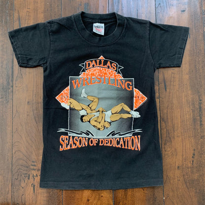 Oneita KIDS Dallas Wrestling Fight Vintage T Shirt Dallas Oregon Texas Boys M