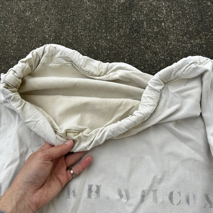VTG WWII Canvas Garment Laundry Bag Rare Military Denim 1940s 40s 50s Stencil