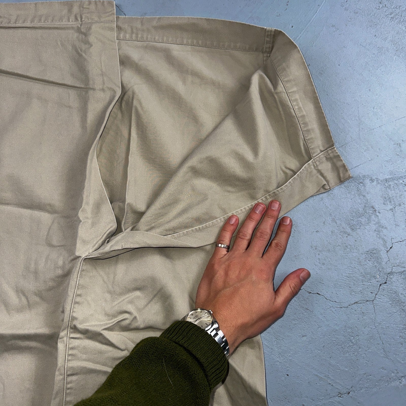 GAP KHAKIS Beige Y2K Front Pockets Knee Length Pencil Skirt Size 10 Chino Preppy