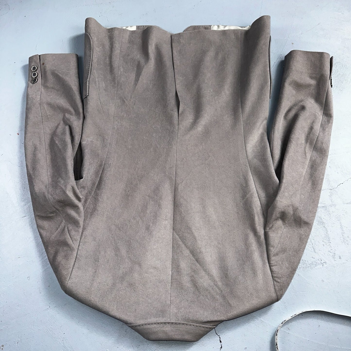 VTG Mens Suit 38 Jacket Sport Coat Rockabilly 60s 70s Suede Gray Disco The Knack