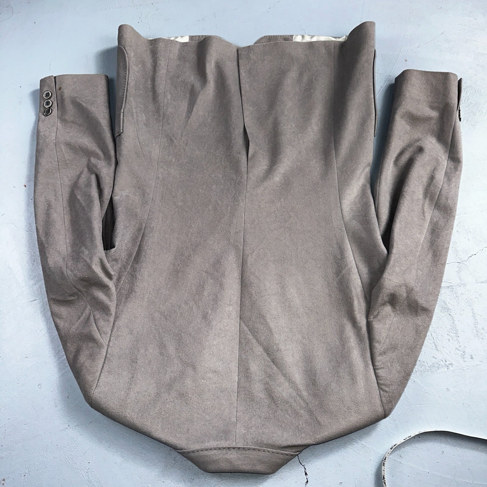 VTG Mens Suit 38 Jacket Sport Coat Rockabilly 60s 70s Suede Gray Disco The Knack