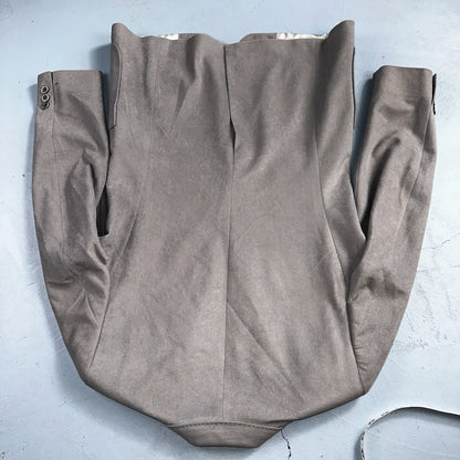 VTG Mens Suit 38 Jacket Sport Coat Rockabilly 60s 70s Suede Gray Disco The Knack