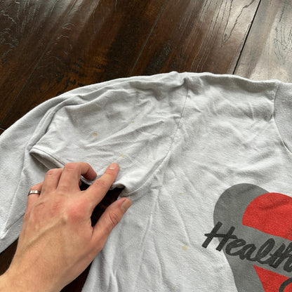 Healthy Hearts Cardiac Rehab Vintage T Shirt 80s 1986 Hospital Human Care Love