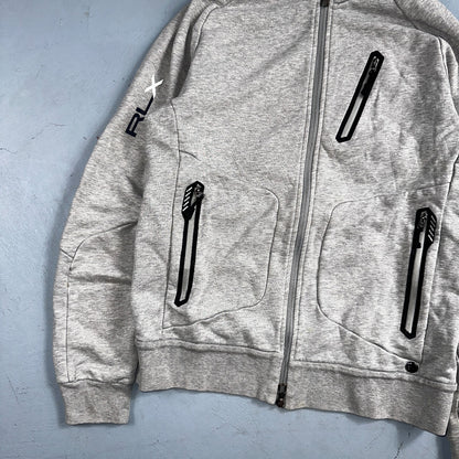 RLX Ralph Lauren Hoodie Mens Medium Gray Hybrid Pullover Gray Logo Training Gym