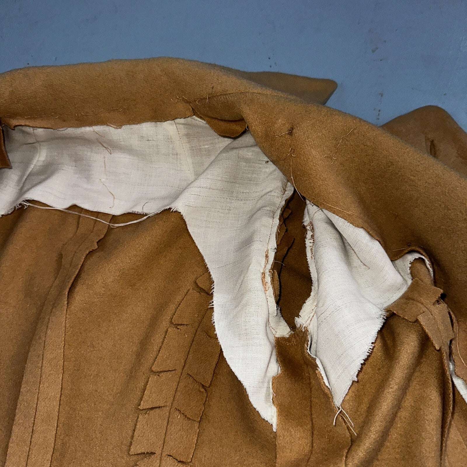 1950s Vintage Taupe Brown Wool Swing Coat Boho Warm Winter Rockabilly Belted 50s