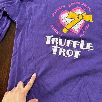 Oregon Truffle Trot Eugene VTG T Shirt Purple Long Sleeve Hanes Love Valentine