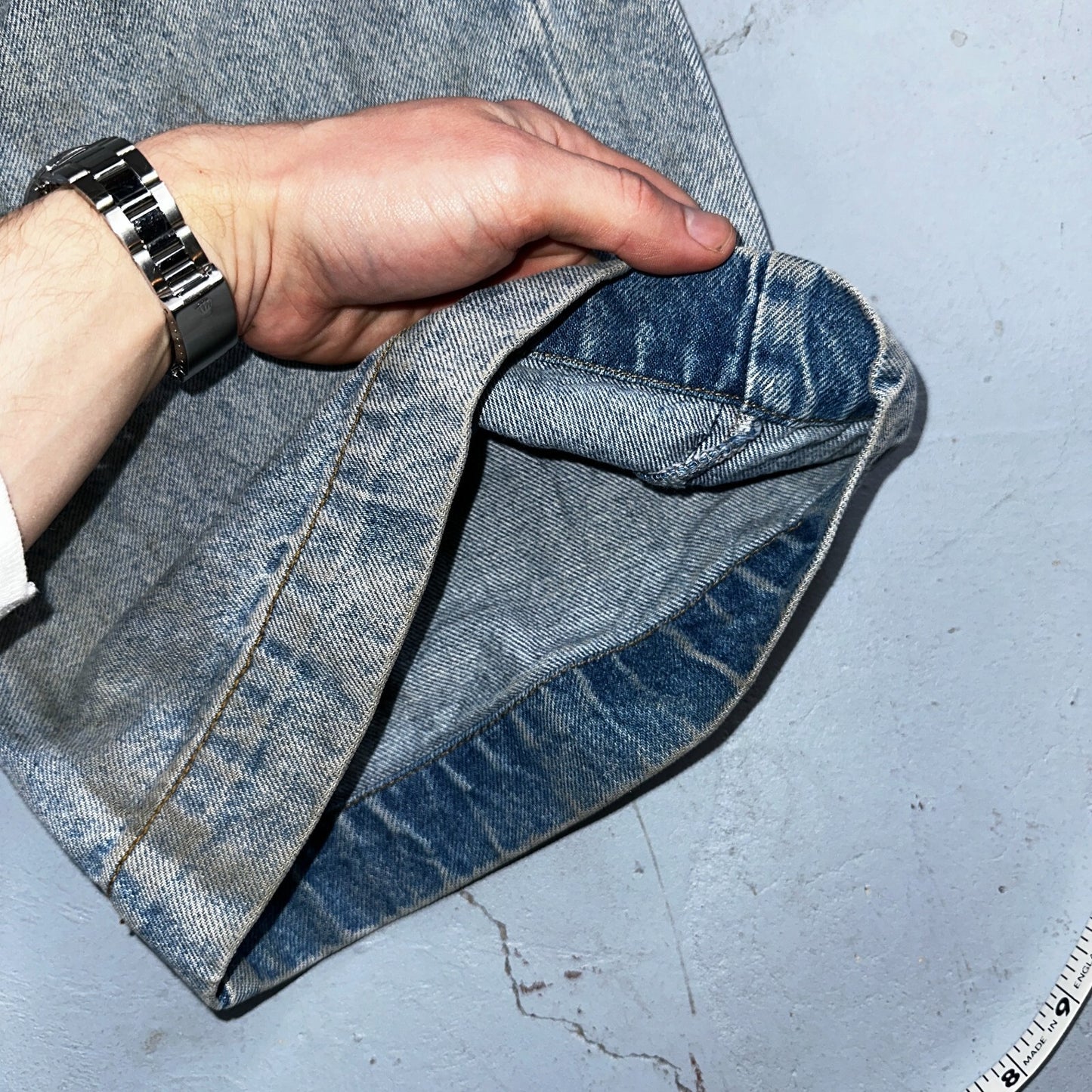 J Galt Jeans Womens Wide Leg Blue Cargo Denim Cotton Light Wash 27x30 Small