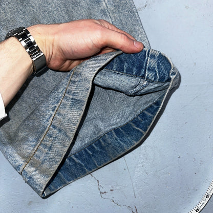 J Galt Jeans Womens Wide Leg Blue Cargo Denim Cotton Light Wash 27x30 Small