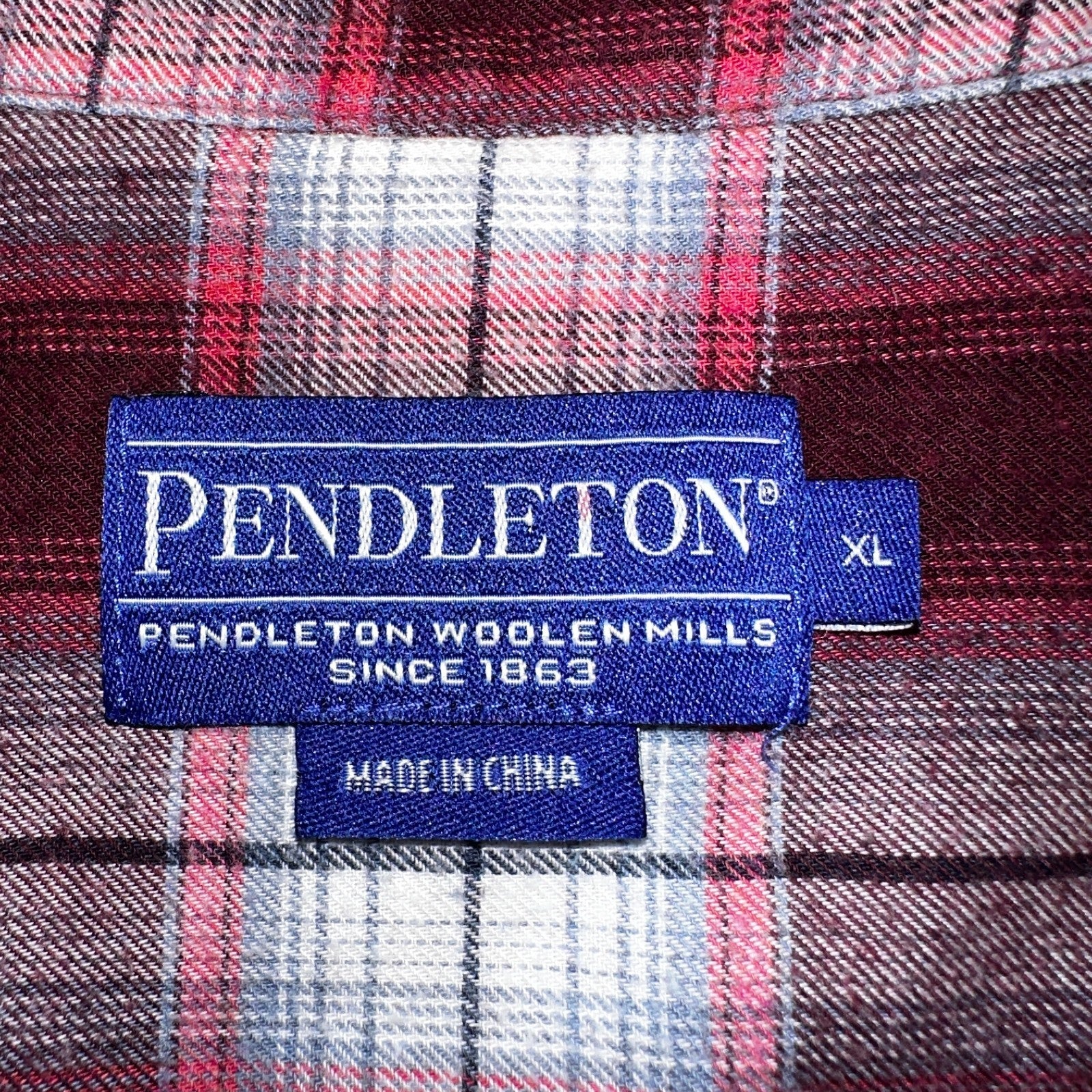 Women’s Pendleton Flannel Shirt Button Up Plaid Magenta Black 90s Punk Grunge XL
