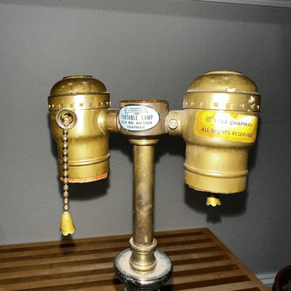 Pair 1986 CHAPMAN Tall Brass Horn Shaped Lamps 1985 Vintage MCM Design Nelson